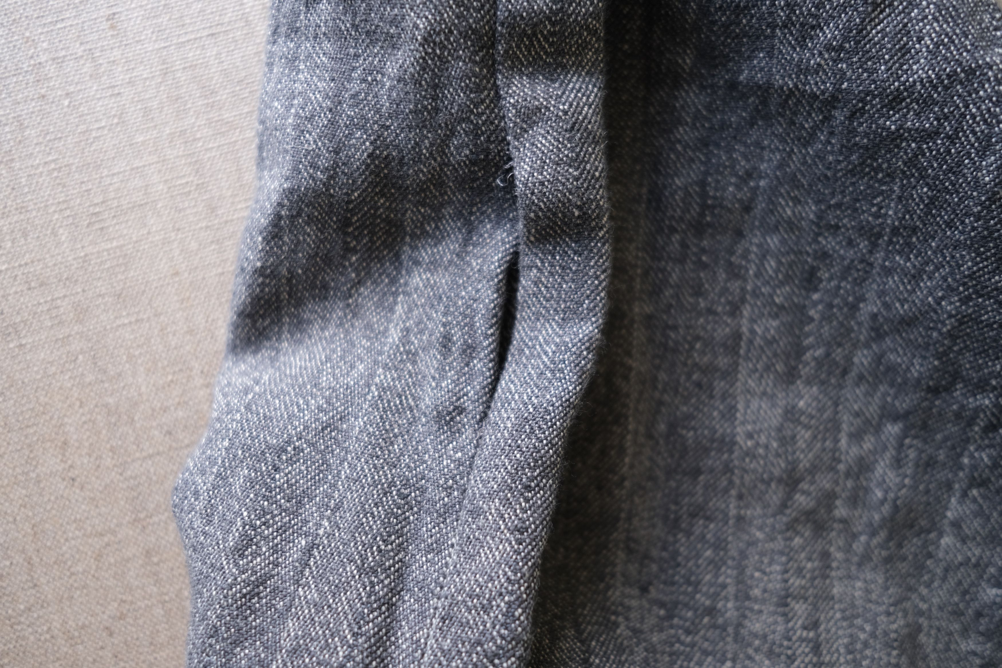 🈹 YFM [1980s-90s] Worn Double Tuck Linen-Blend Pants - 15