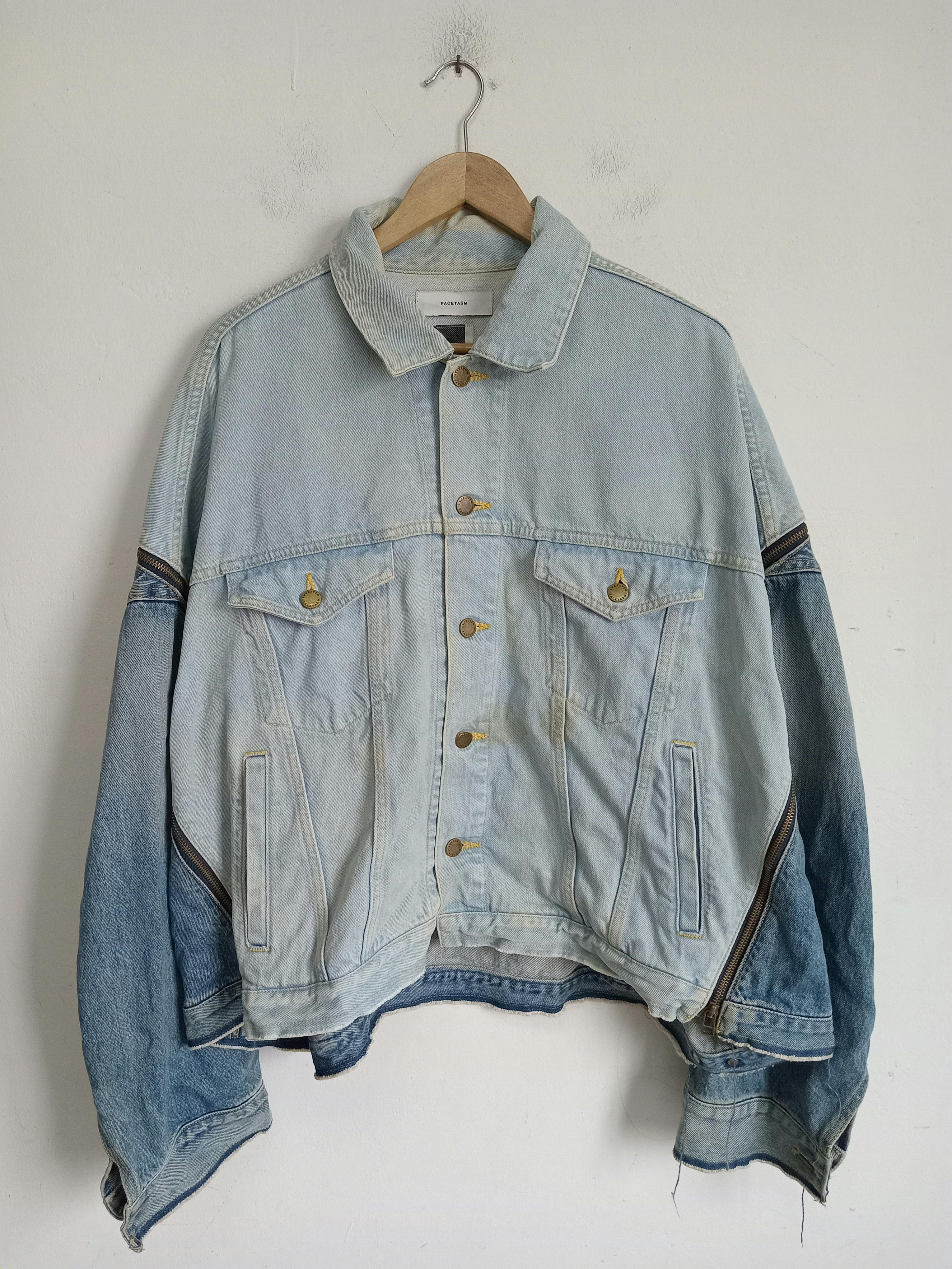 Vintage Facetasm Zippered Denim Jacket - 10