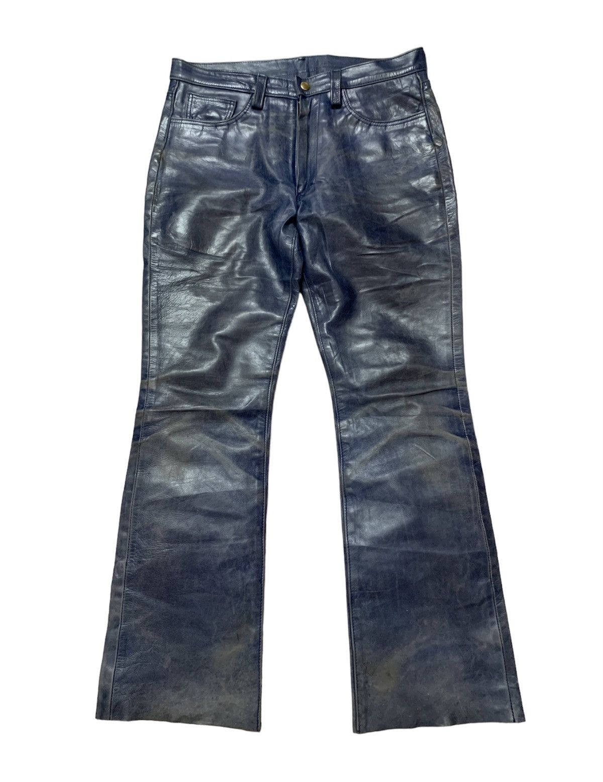 Flare Leather Japanese Brand LDFS Tokyo Dirty Navy Pants - 1