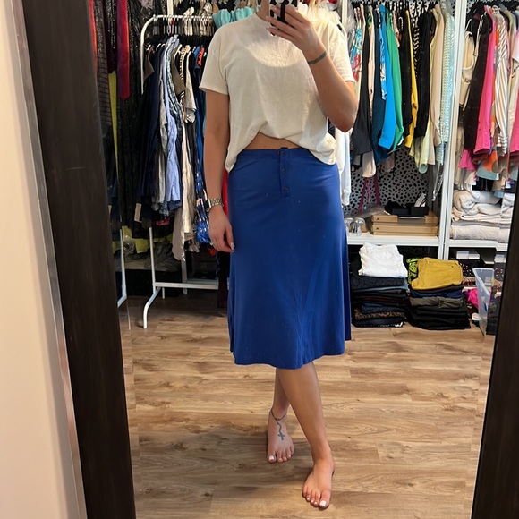 James Perse Bright Blue Midi Skirt - 13