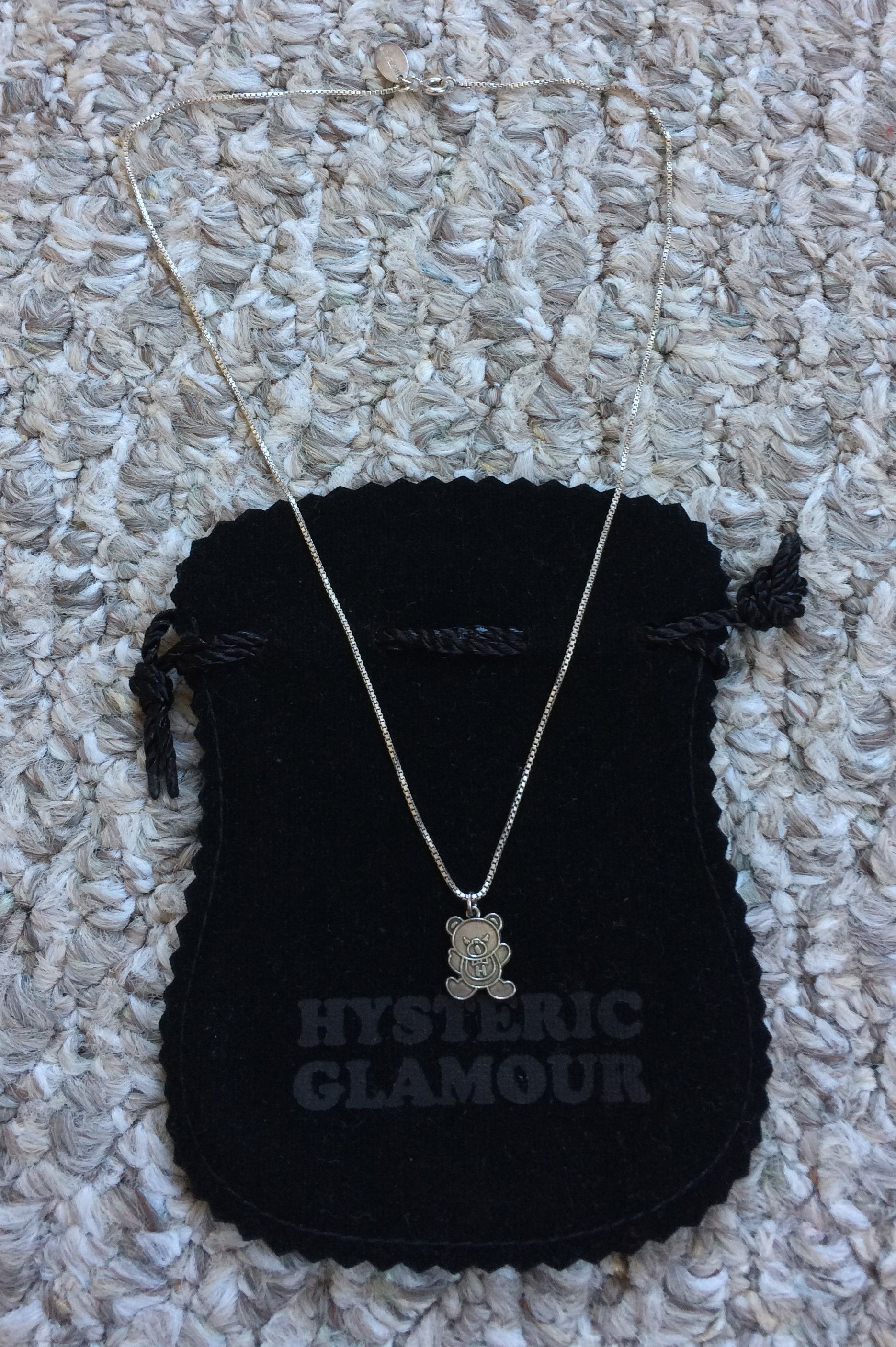 Hysteric Glamour Sterling Silver Fuck Bear Necklace + Bag - 3