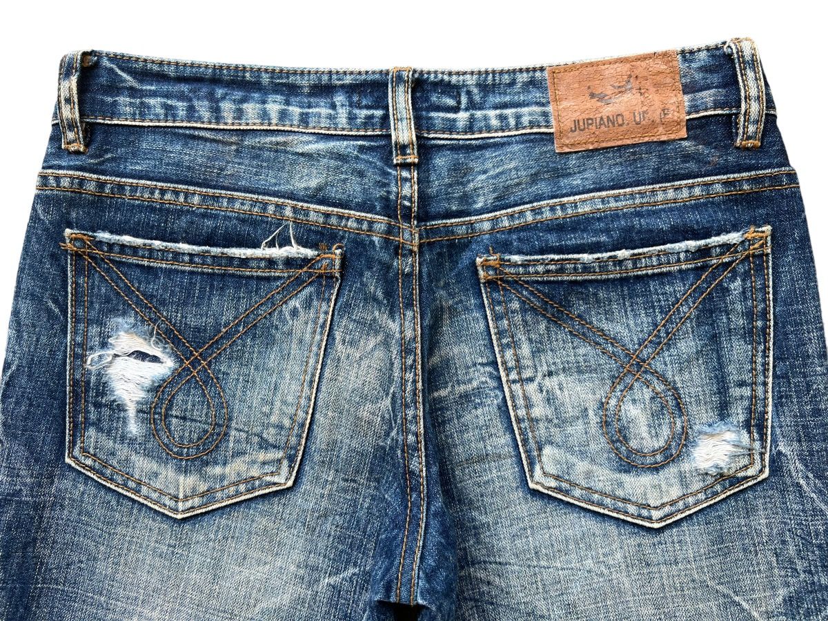 Distressed Denim - Juriano Jurrie Distressed Boot Cut Flare Denim Jeans 29x31 - 7
