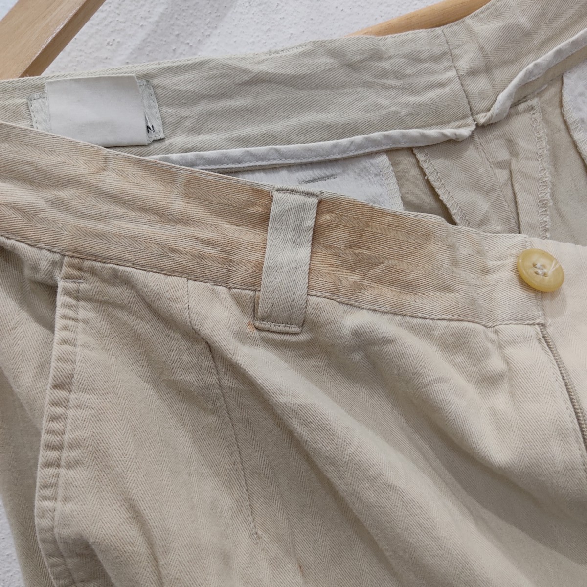 Dries Van Noten Belgium White Beige Casual Office Mens Pant - 5