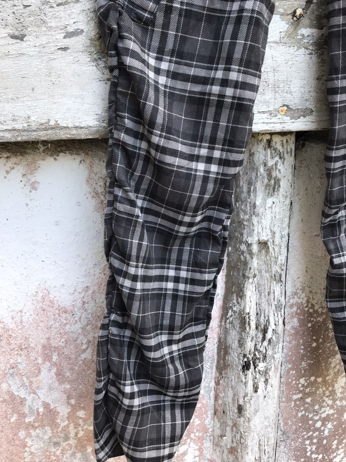 Japanese Brand - DoubleFocus Plaid Tartan Bondage Cargo Skinny Pant - 7