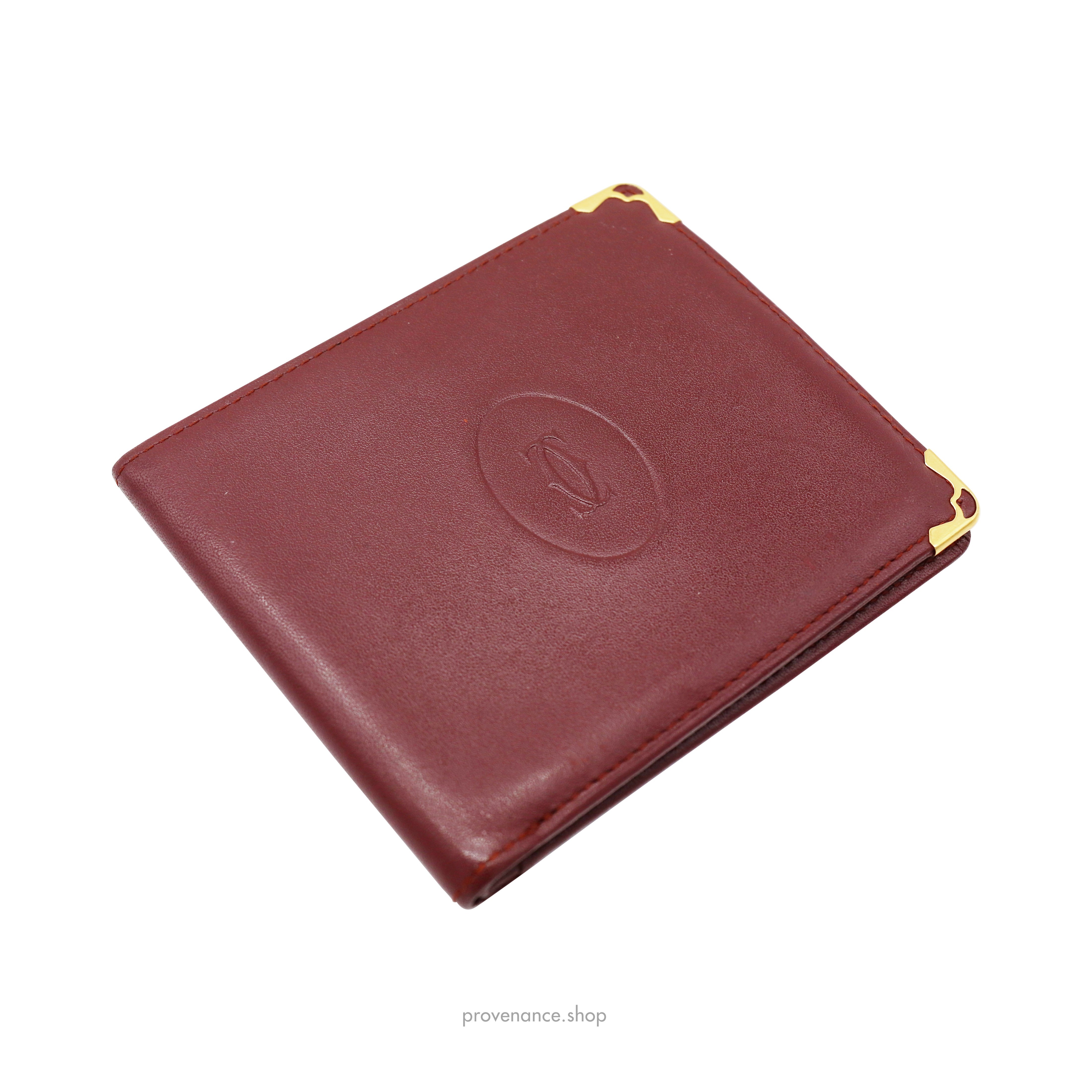 Bifold Wallet - Burgundy Calfskin Leather - 3