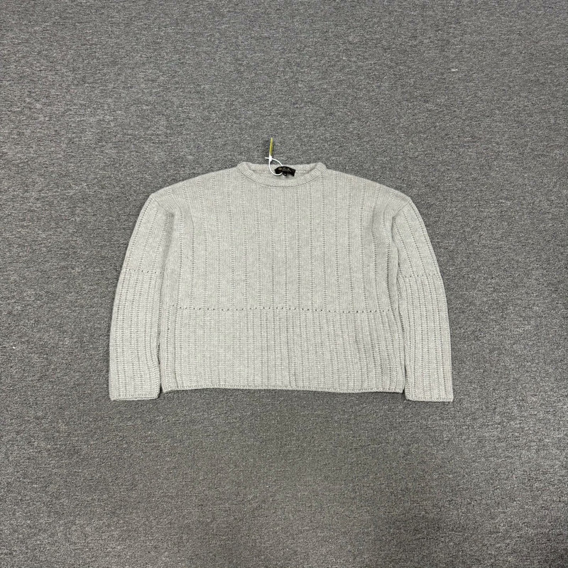 Loro Piana Light Grey Crew Neck Wool Sweater - 1