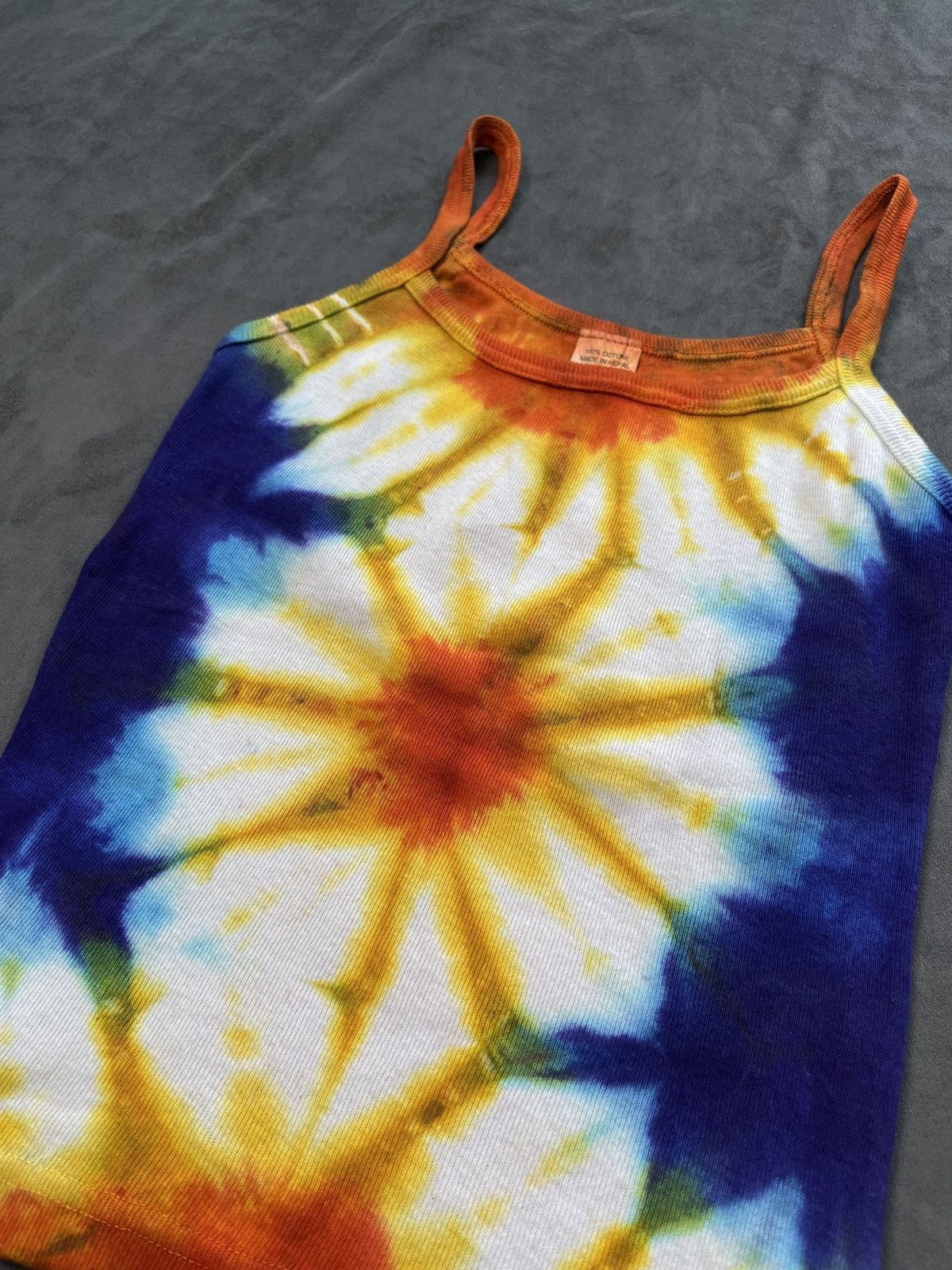 Japanese Brand - Deadstock Nepal Handmade Tie Dye Multicolor Crop Top OS - 7