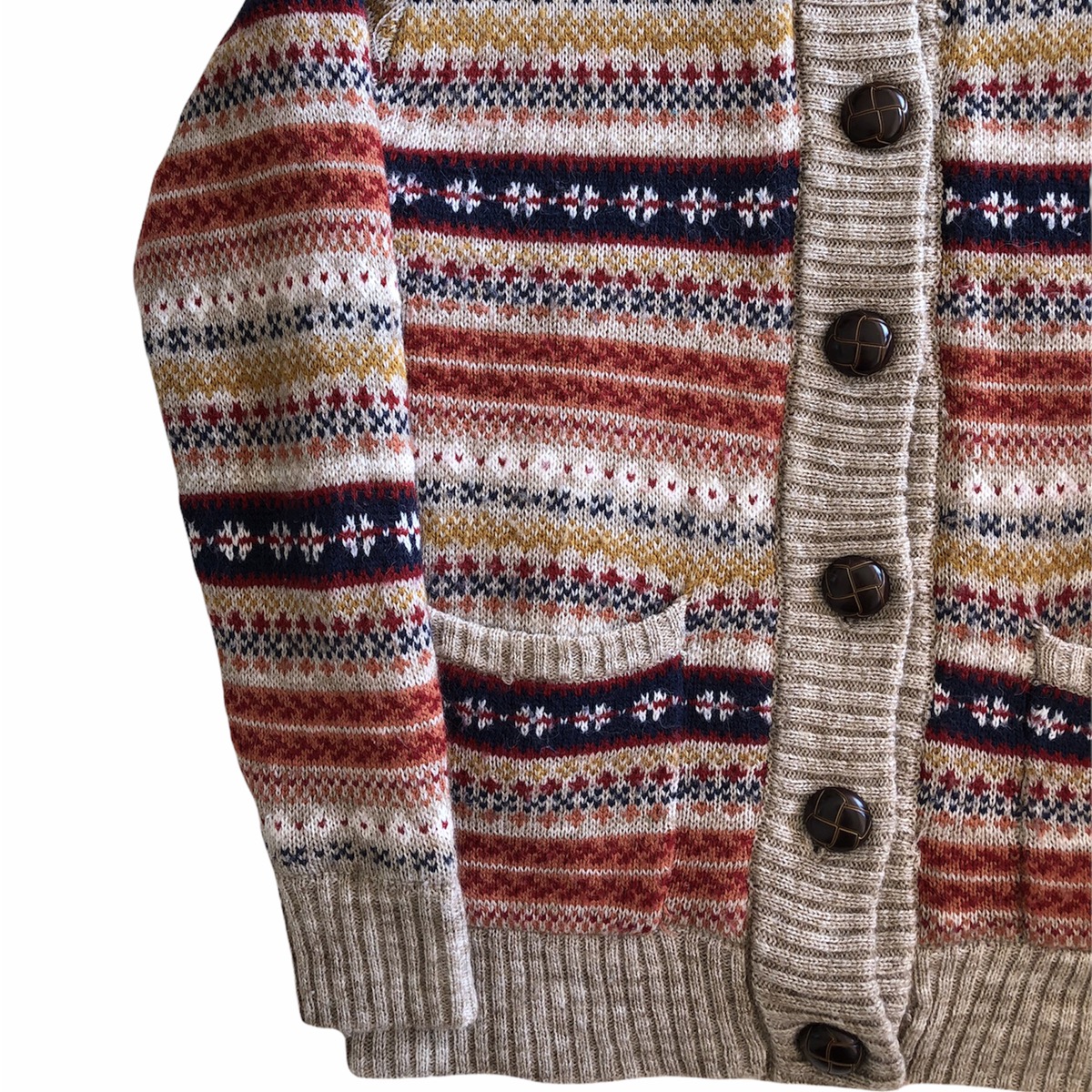 Japanese Brand - Cardigan Hoodie Navajo Knit Fleece Lining - 4