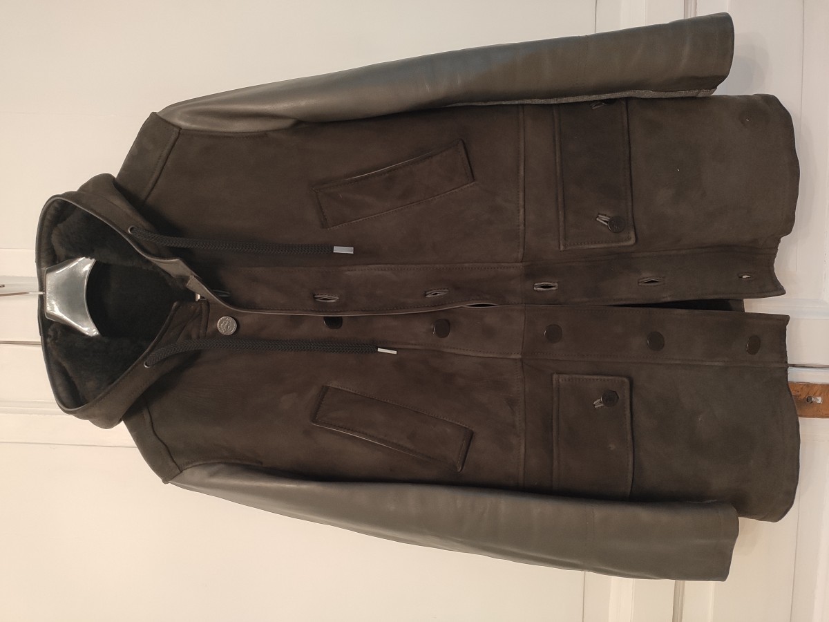Paolo Pecora - Shearling parka in khaki.Like Saint Laurent or Gucci - 1