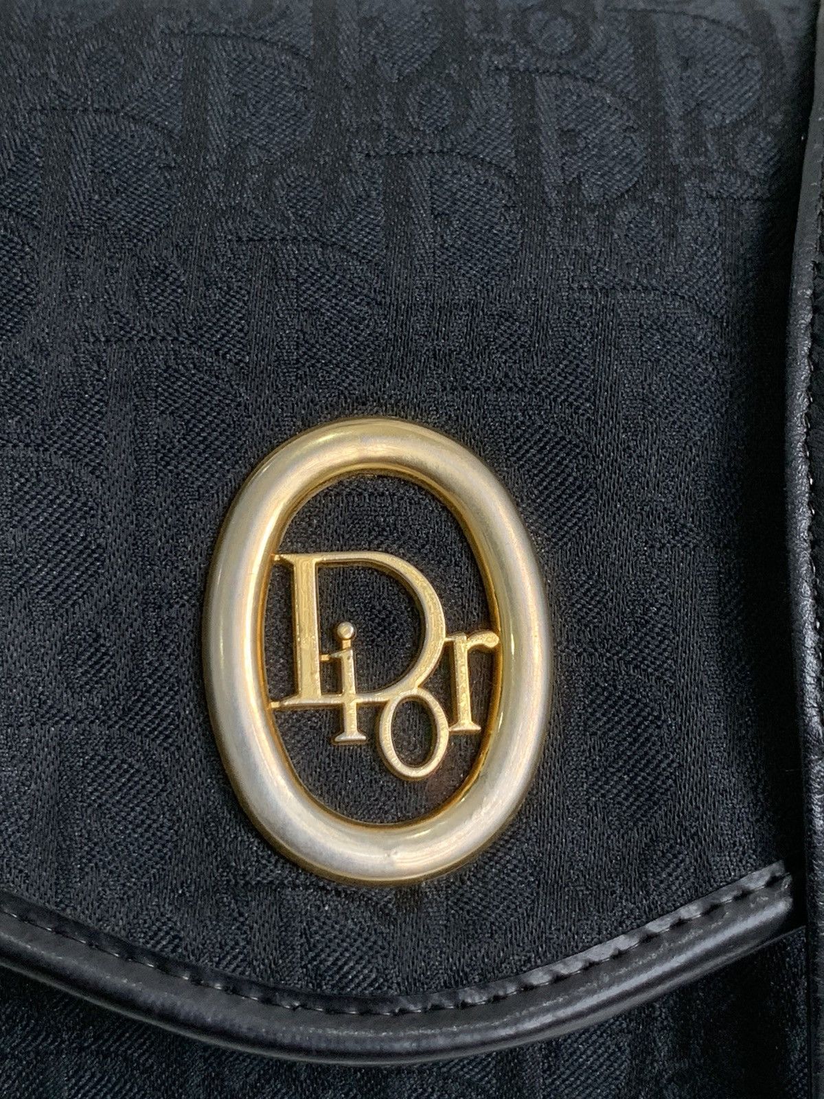 Vintage Dior Trotter Canvas Cross body Shoulder Bag Black - 6