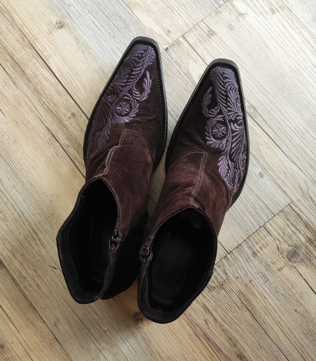 Gianni Barbato - GRAIL! Embroidered boots.Like Saint Laurent or Dioir boots - 6