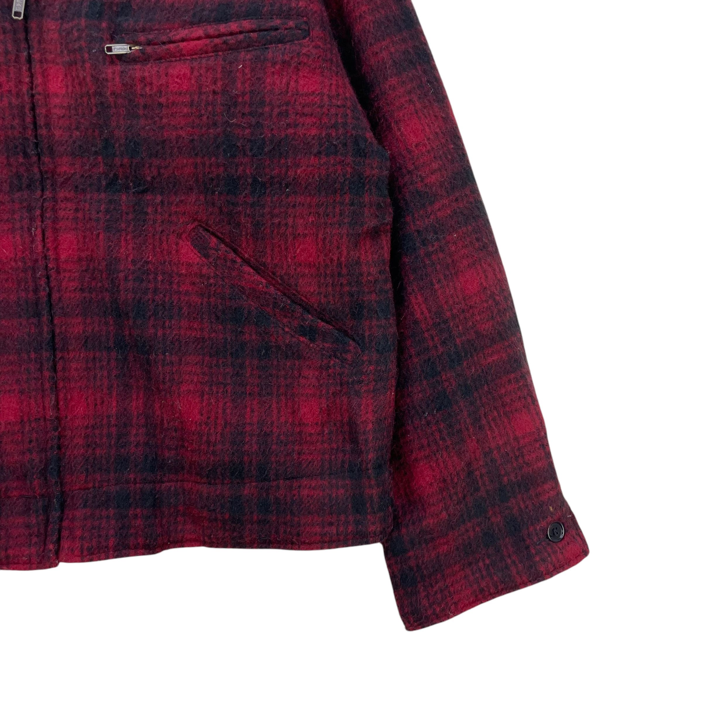 Vintage Schott Crafted With Pride Made In Usa Checked Shadow Plaid Jacket Size 42 - 5