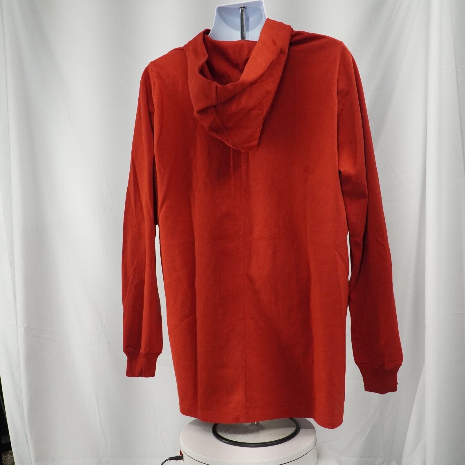 Knit Hoodie Sweater Longline Cardinal Red Natural D Rings - 12