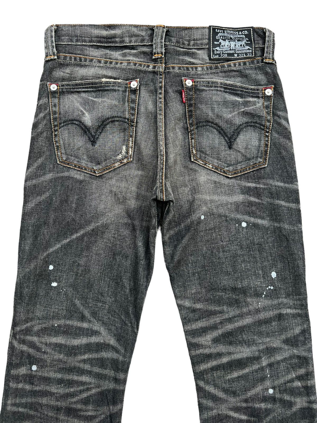 Levis 708 Distressed Paint Lowrise Flare Denim Jeans 33x34 - 5