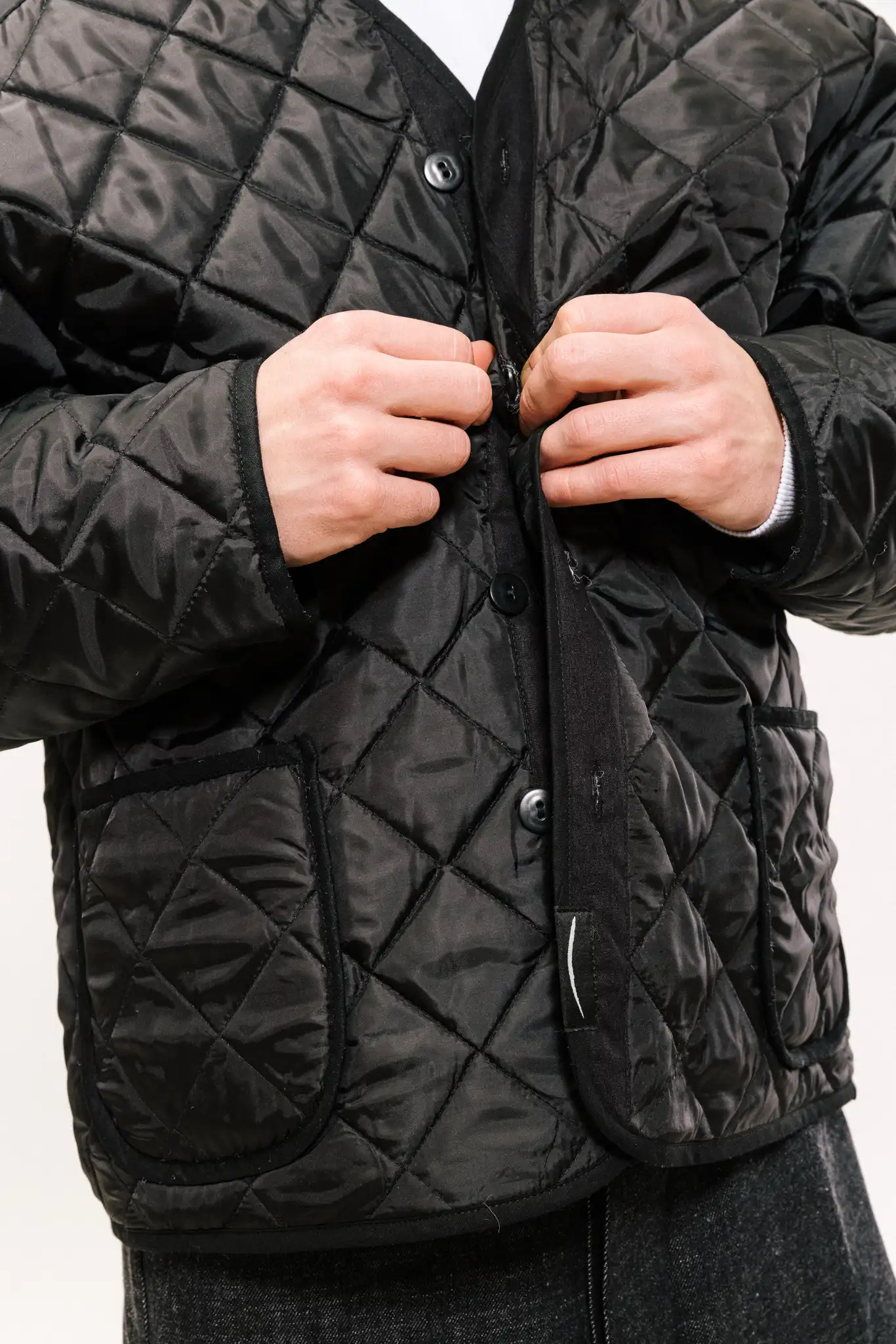 BLACK QUILTED JACKET - 2