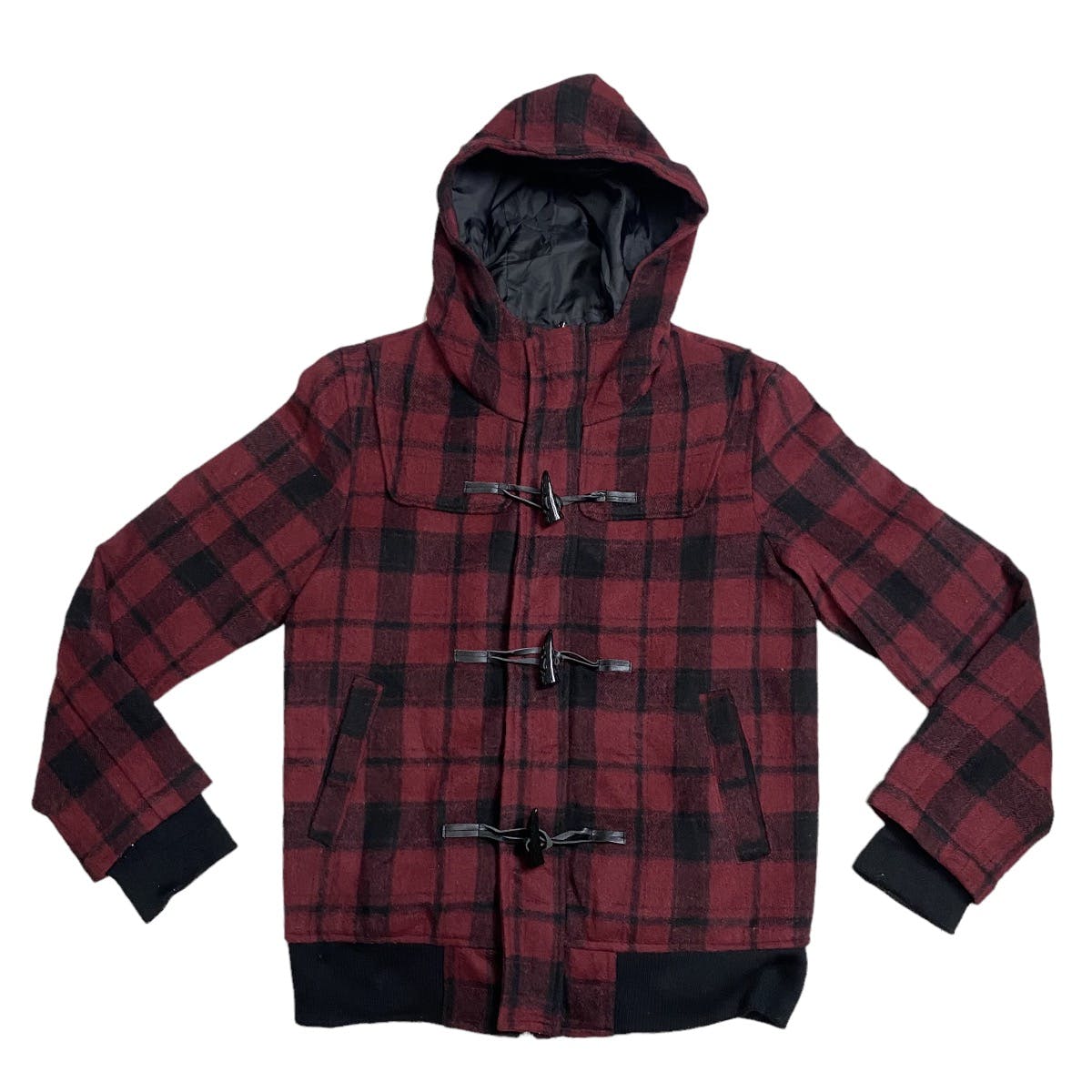 Japanese Brand - Made in Heaven tartan duffle hoodie jacket - 5