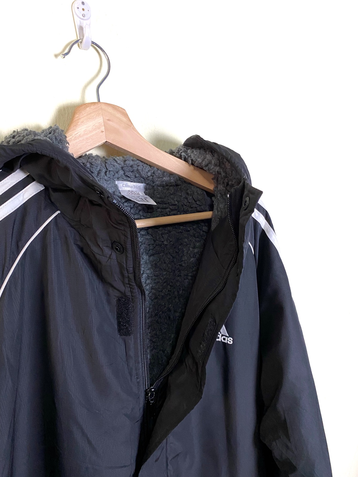 Adidas Wool Lining Coach Windbreaker Long Jacket - 5