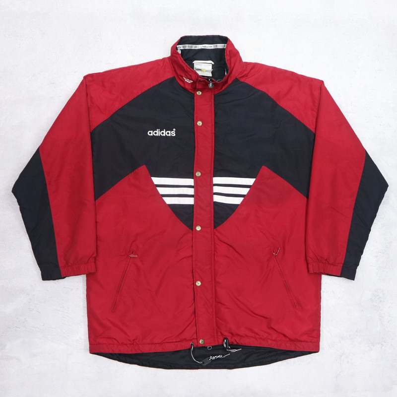 Vintage 90s ADIDAS Big Logo Bomber Coat Windbreaker Jacket  - 1