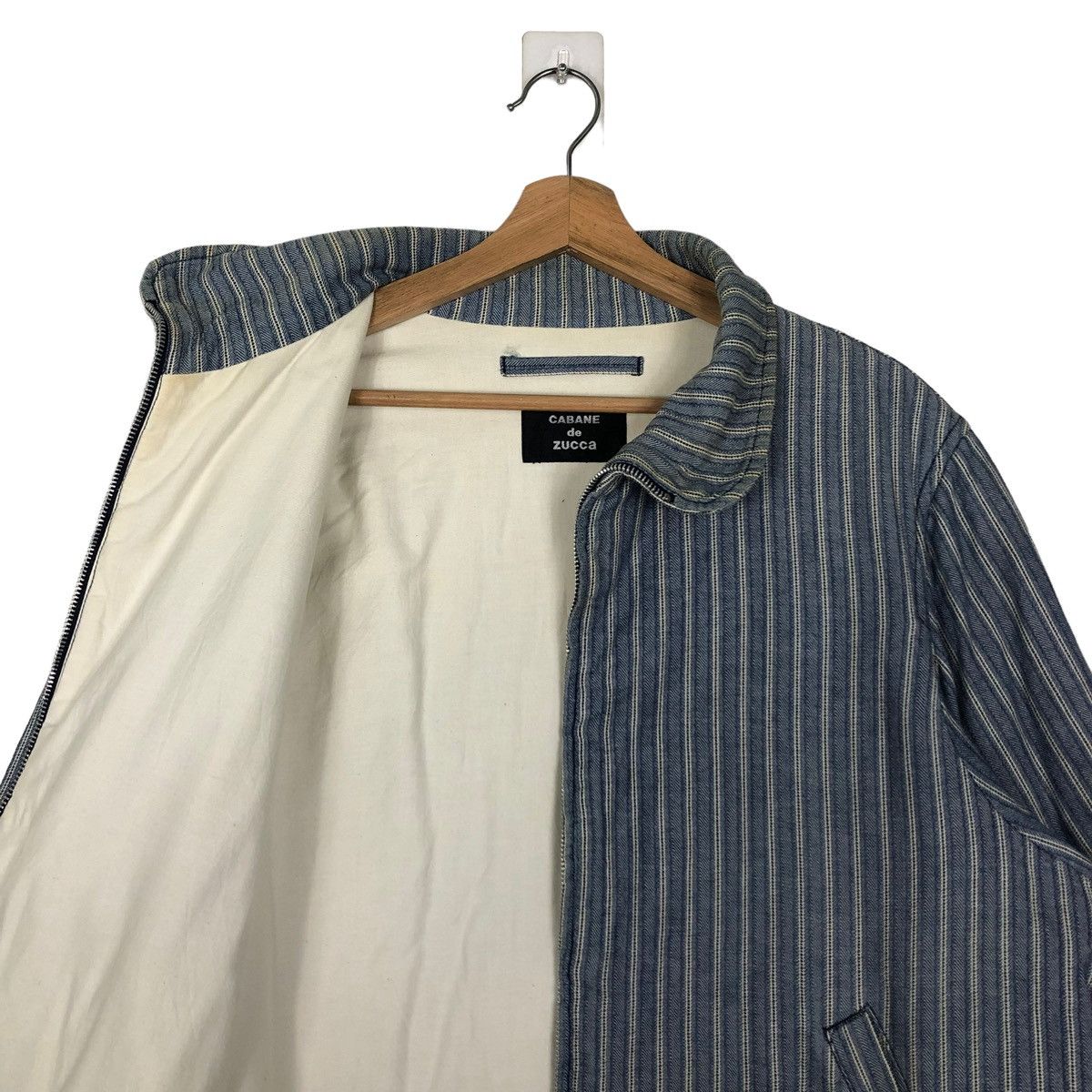 🔥90’s BOMBER JACKET PIN STRIPED CABANE DE ZUCCA ISSEY MIYAKE - 10