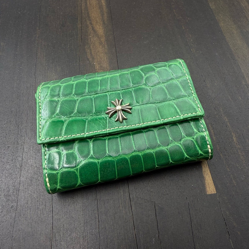 Chrome Hearts Chrome Hearts Green Crocodile Card Holder