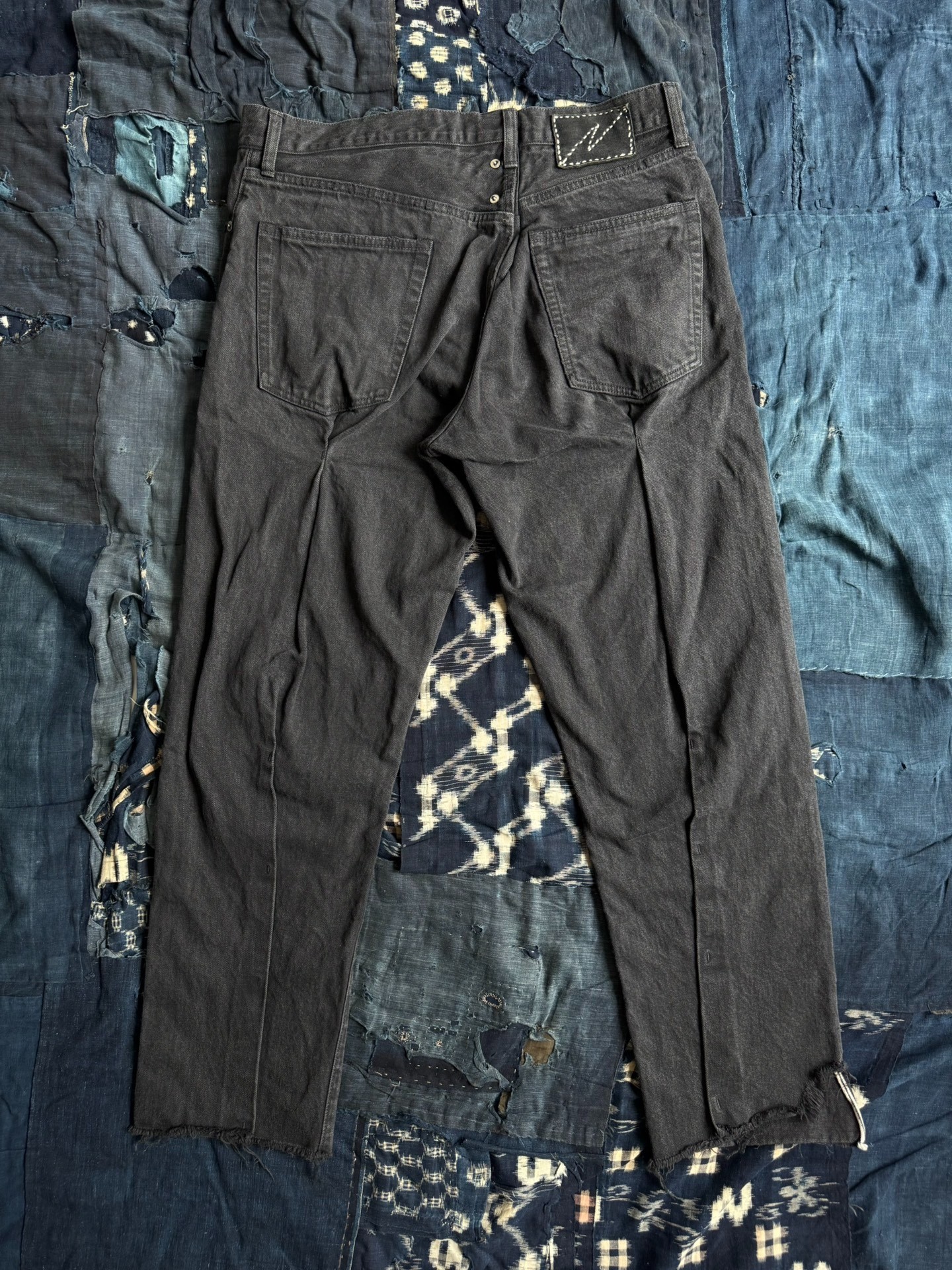 VISVIM 23SS ICT JOURNEYMAN PANTS CMYK BLK TACKED CRASH jeans - 2