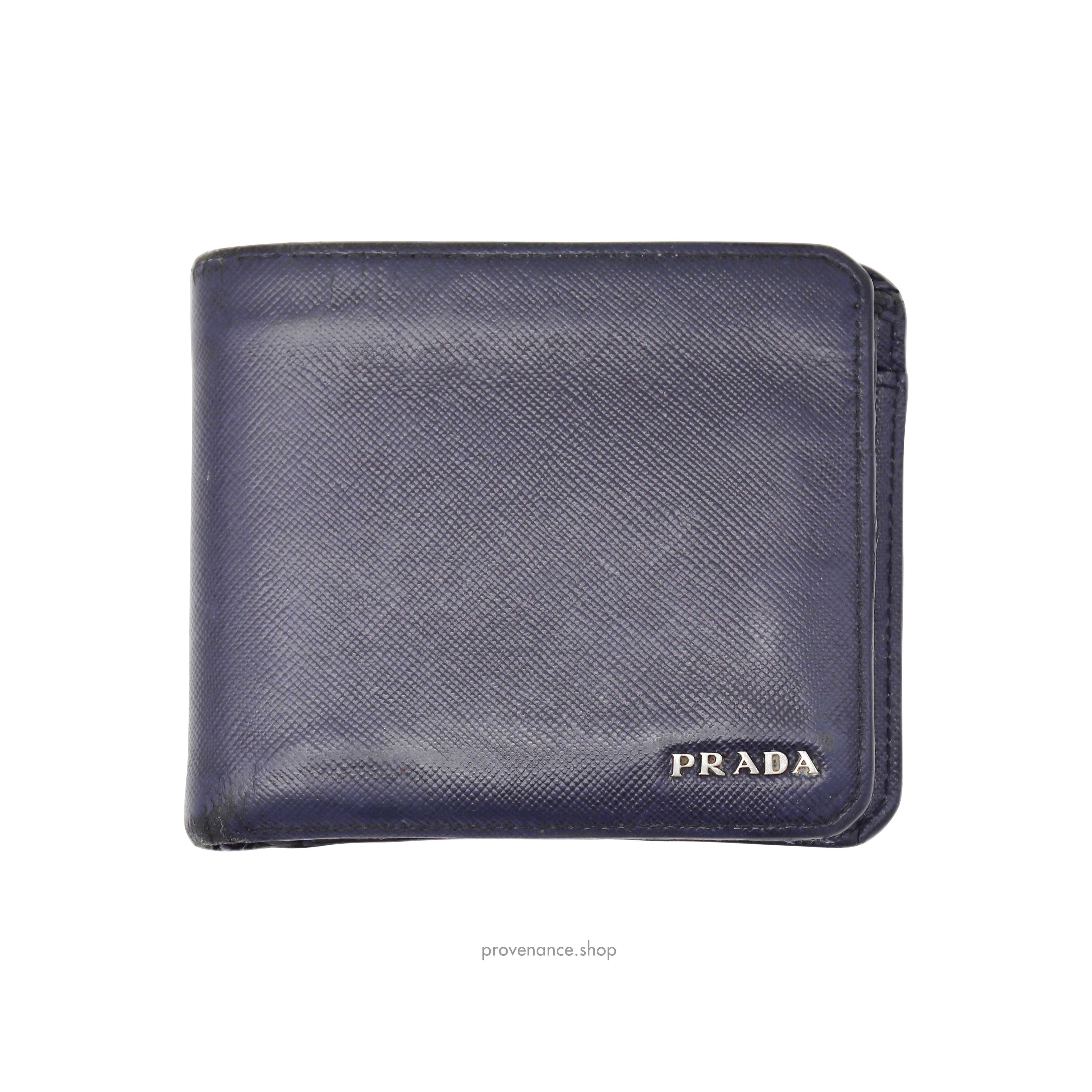 Prada Bifold Wallet - Navy Saffiano Leather - 1