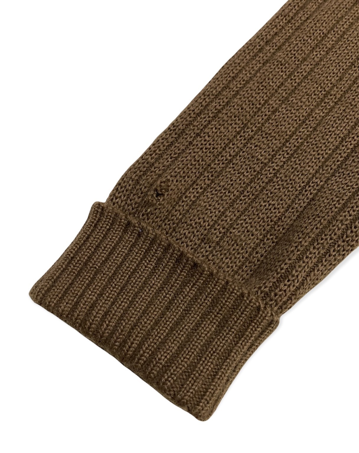 Coloured Cable Knit Sweater - Vintage St Michael Wool Cable Knit Sweater Suede Trimmer - 6