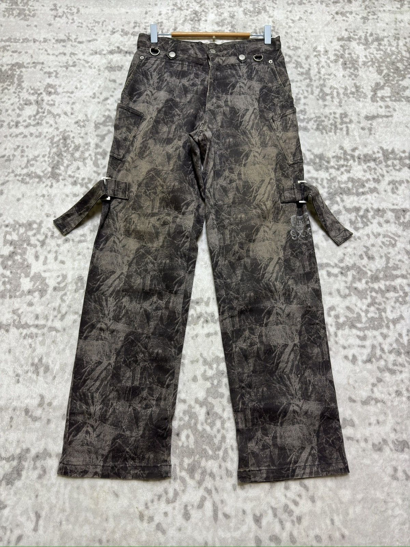 Y2K Slash Number Smoked Bondage Cargo Pants Japanese Punk - 1