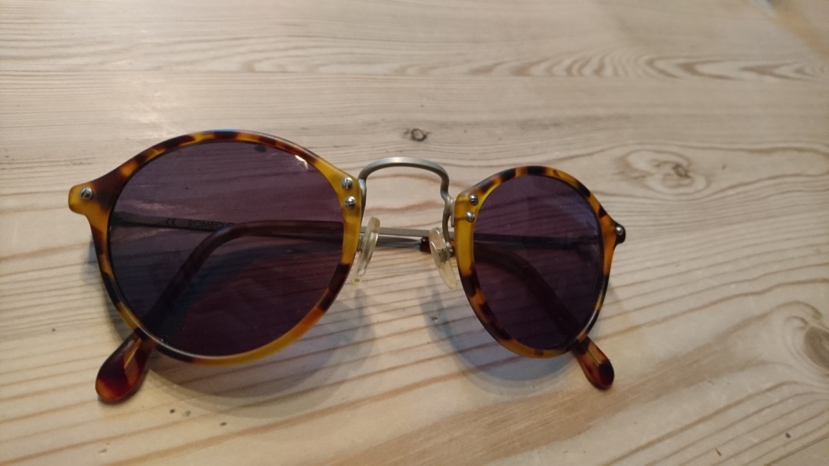 Vintage - Sunglasses Panto Havana 80s Small Size 45 - 1