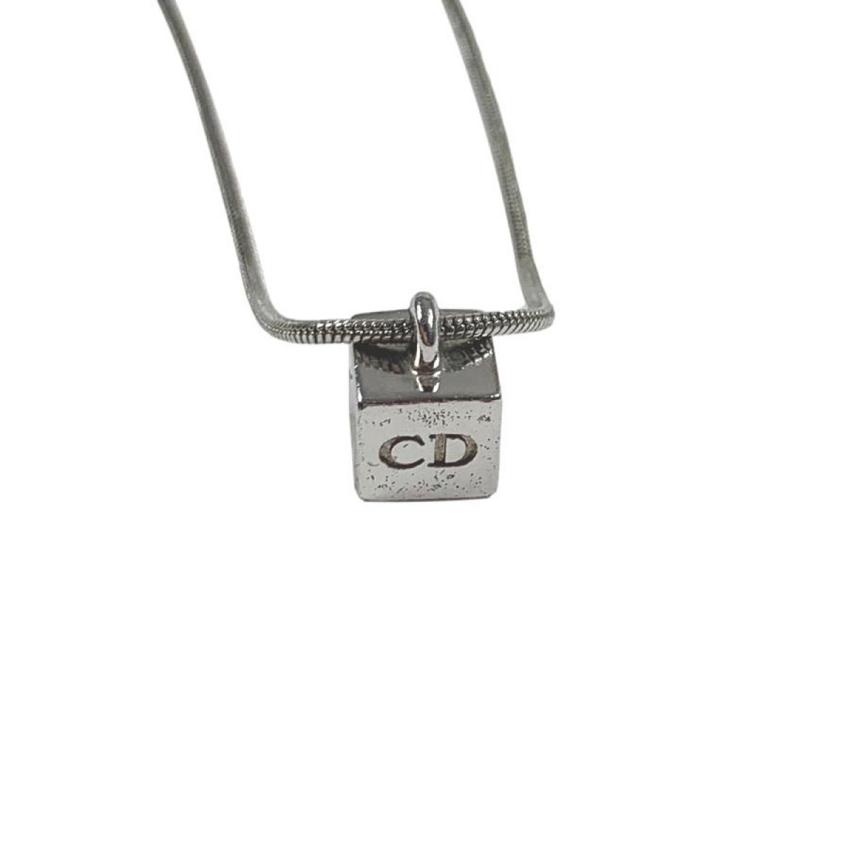 Silver Cube Necklace - 3