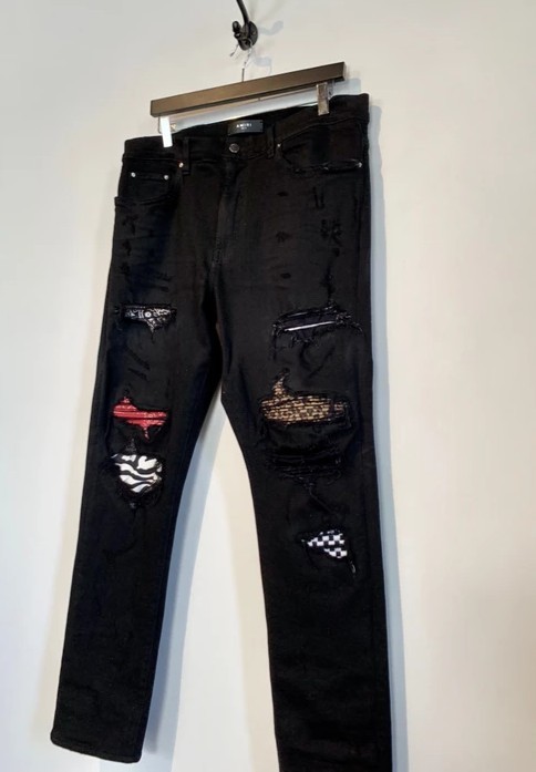 Amiri Black Art Patches Jeans - 1