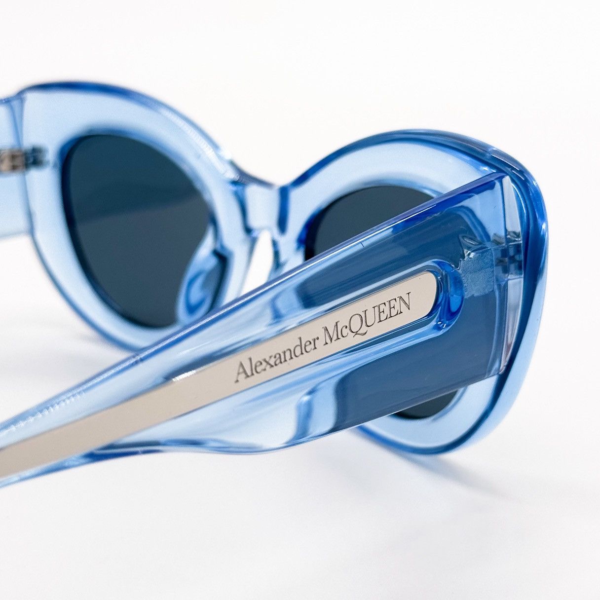 NEW ALEXANDER MCQUEEN AM0403S 004 BLUE WOMEN SUNGLASSES - 8