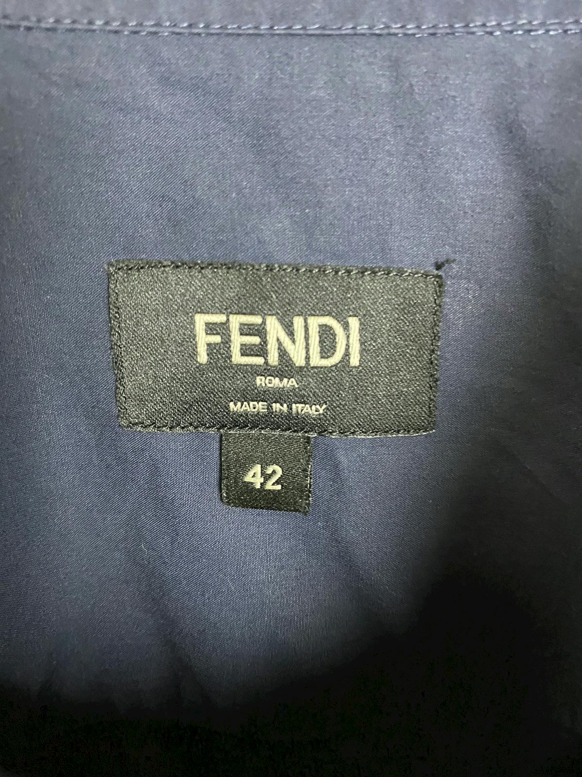 FENDI Poplin Shirt Logo Embroidered - 9