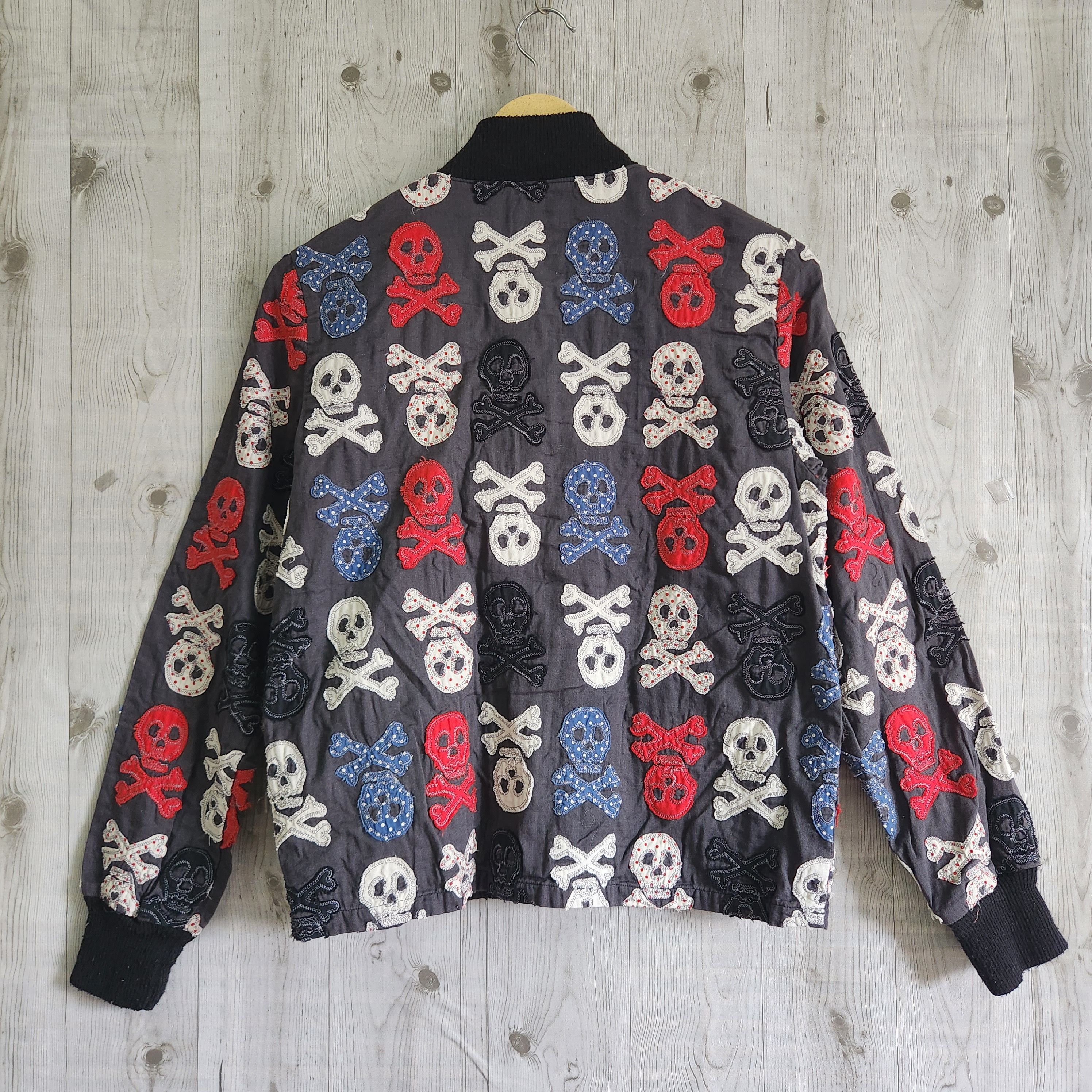 Archival Clothing - Horror Skulls Full Patches Sweater Full Zipped Japan - 19