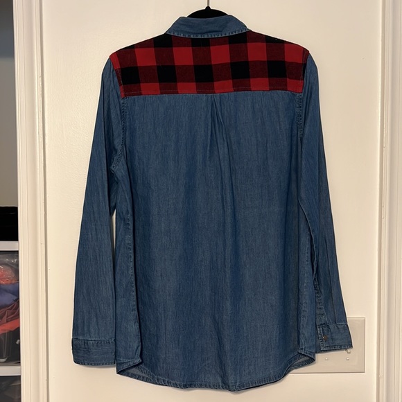 Forever 21 Buffalo Plaid Chambray Shirt - 3