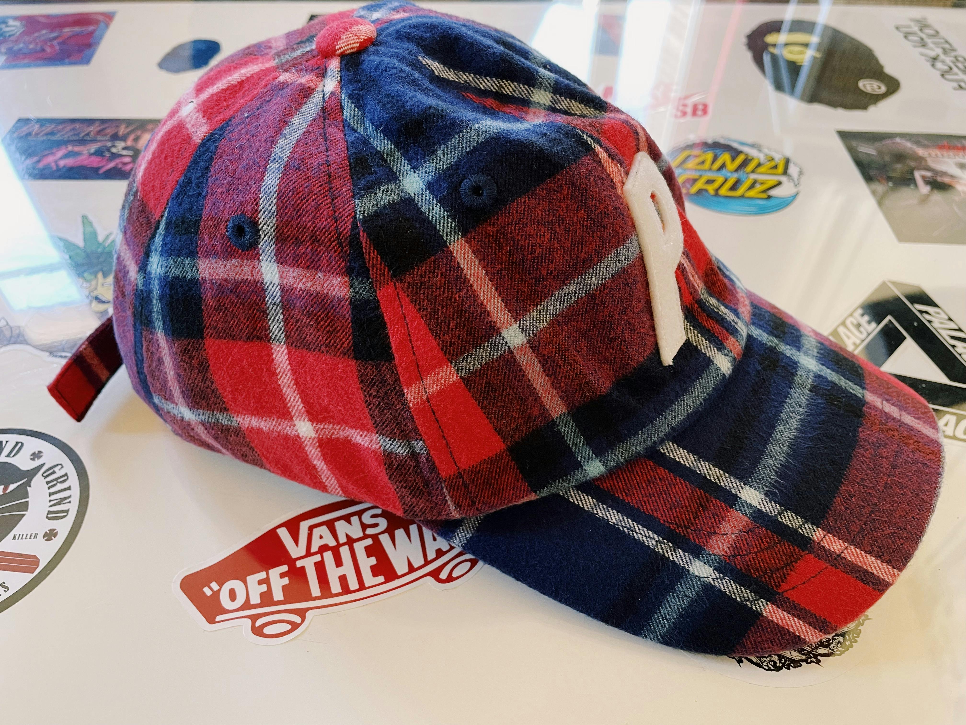 Palace P 6-Panel Flannel Cap Red / Blue - 3