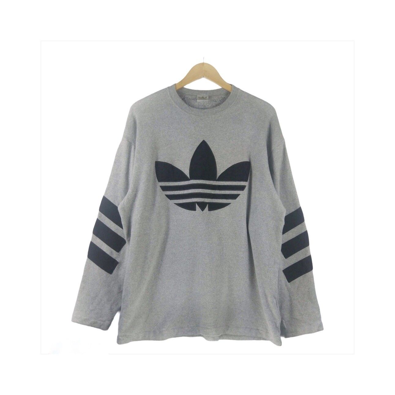 Vintage Adidas Big Logo Embroidered Pullover Sweatshirt - 1