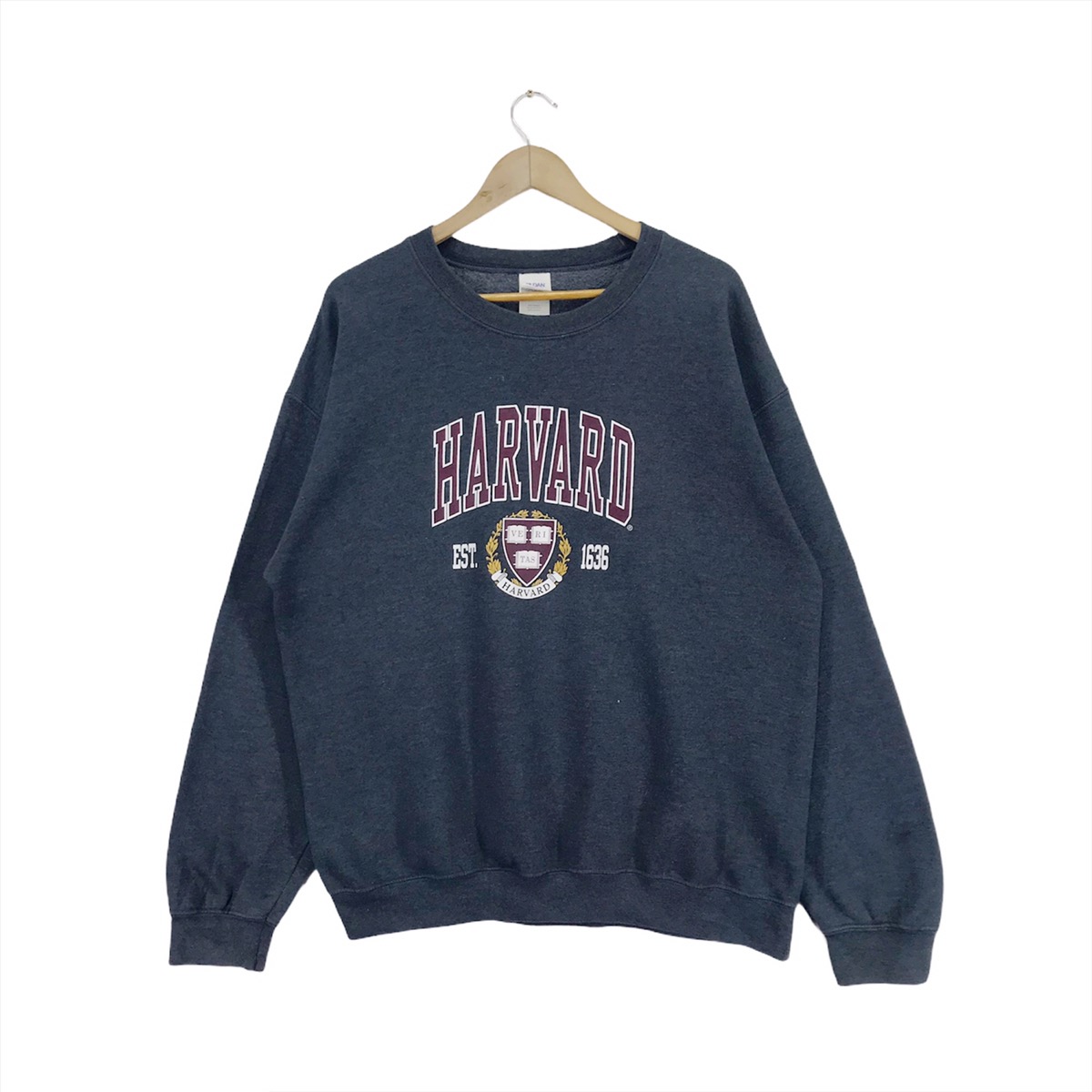 American College - Vintage University Harvard Sweatshirt Big Logo Crewneck - 1