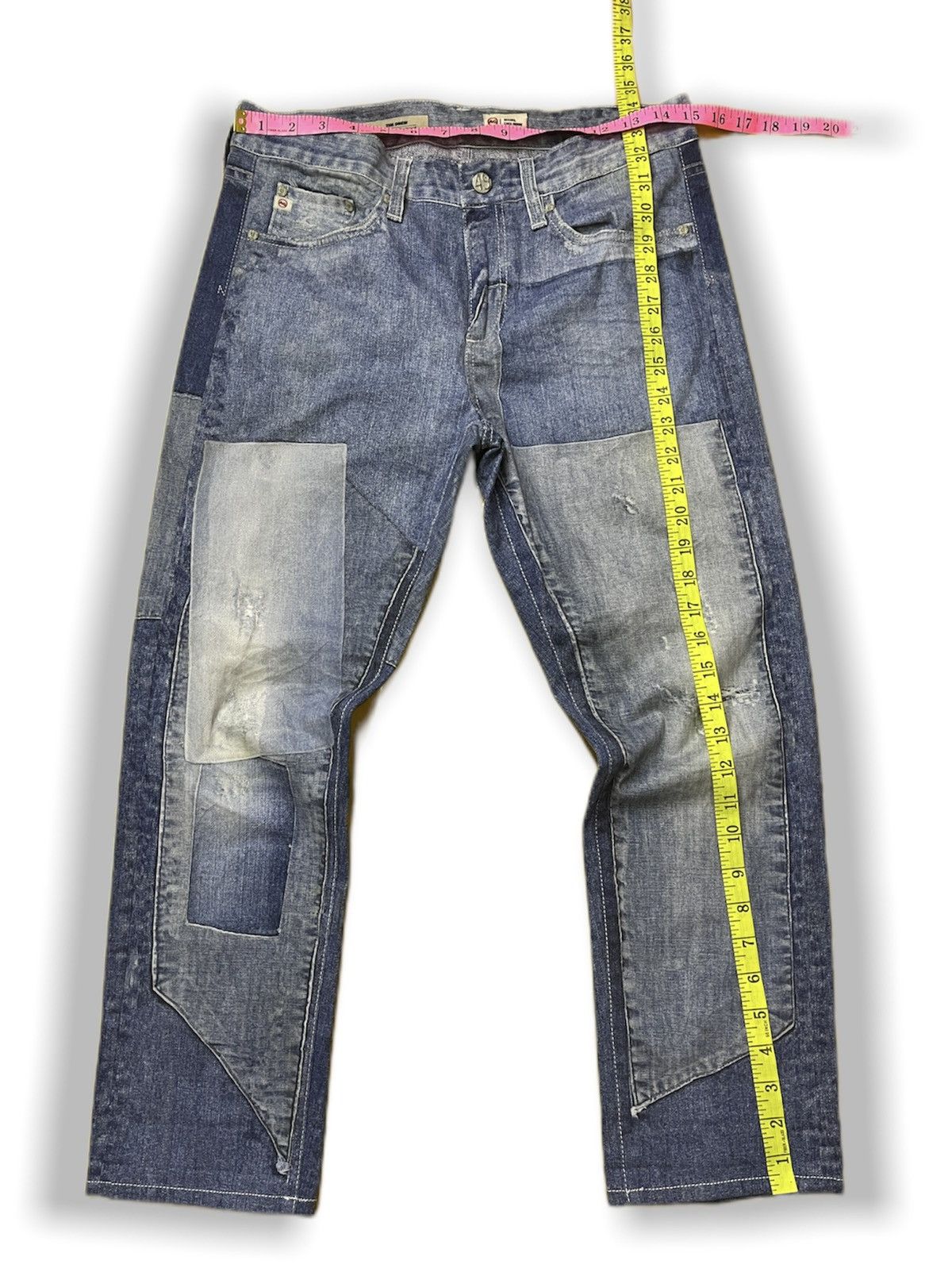DISTRESSED PRINTED AG ADRIANO GOLDSCHMIED DENIM PANTS - 3