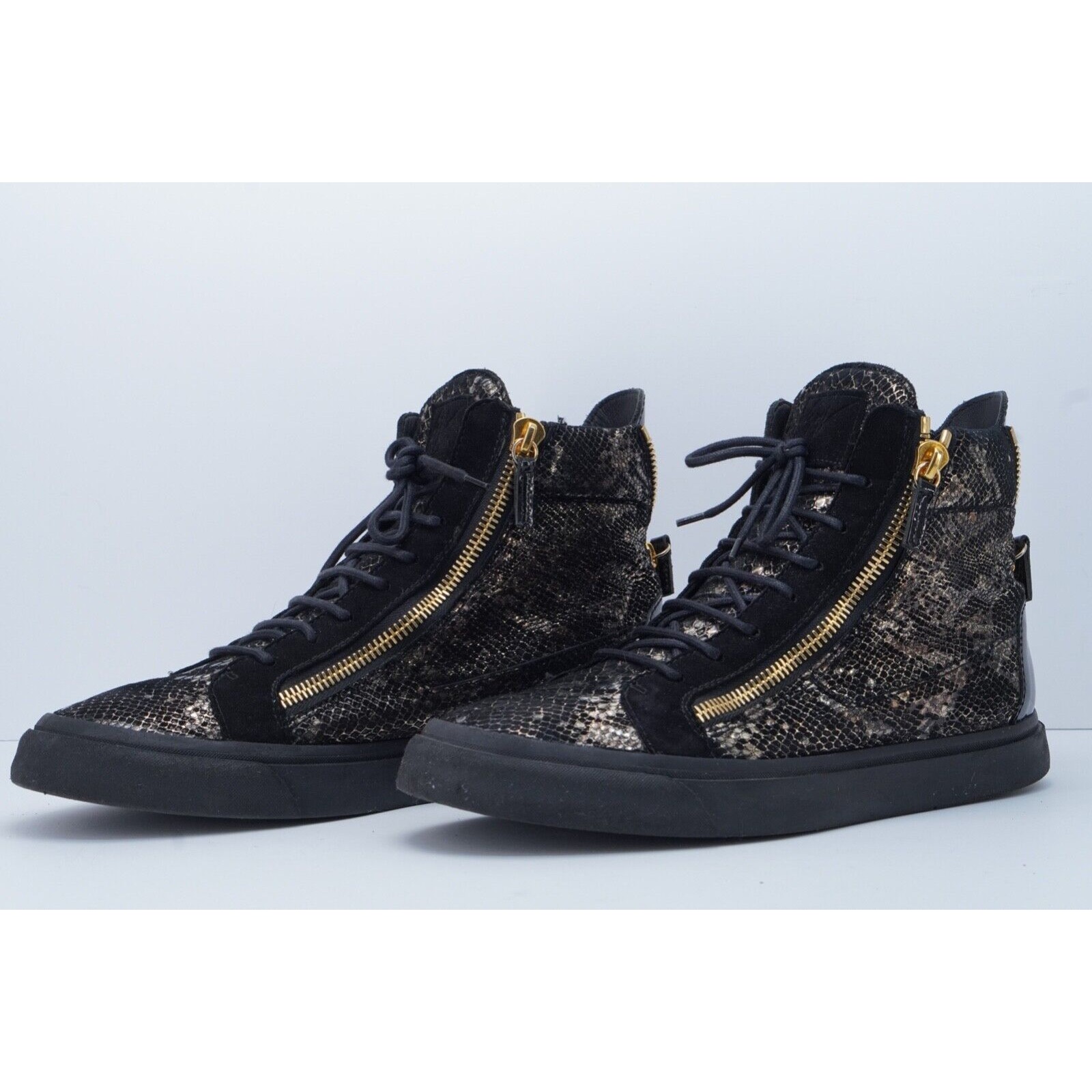 Giuseppe Zanotti Sneaker Boot Black Gold Snakeskin Double Zi - 7