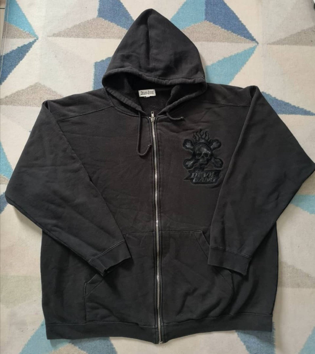 Japanese Brand - Devils Gangs Embroidered Logo Hoodie - 2