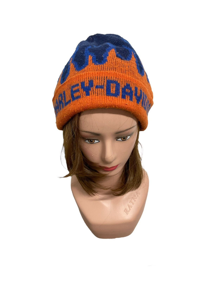 Vintage Harley Davidson Flames 🔥 Beanie - 1