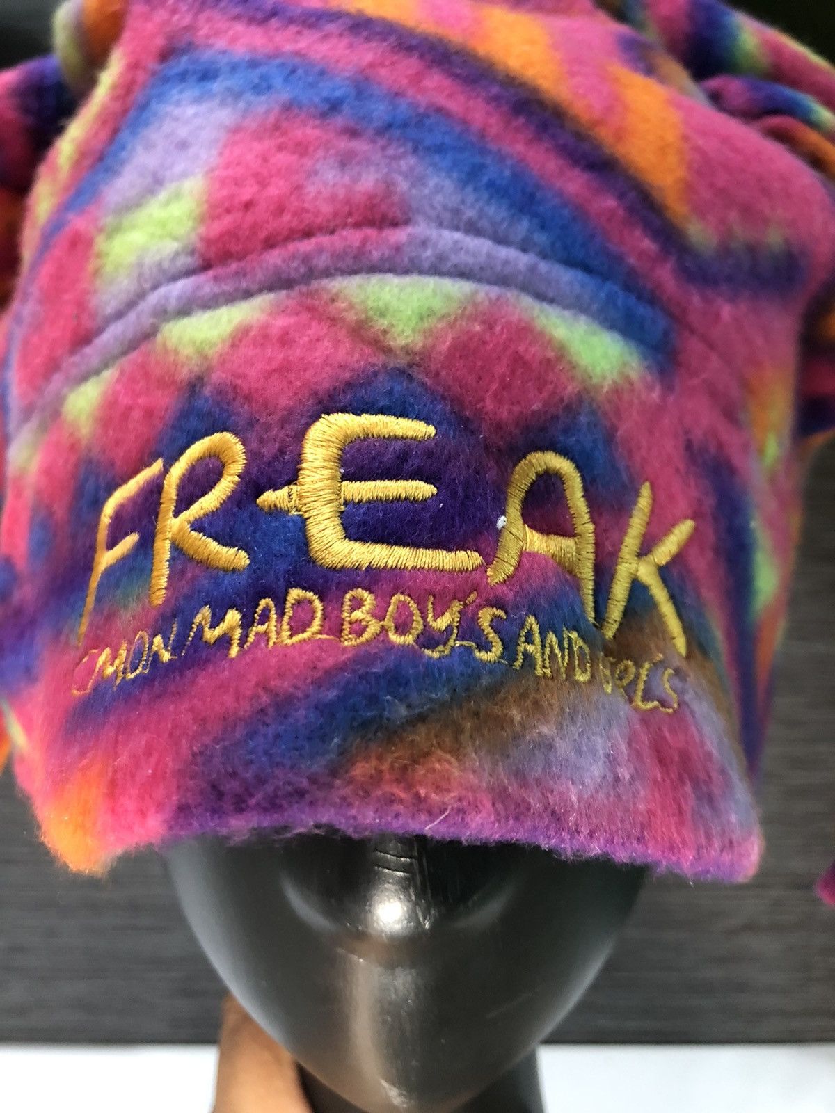 Freak Rainbow Two Horn BeAnie Hat Cap - 2