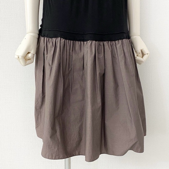 Vintage Marni Drop Waist Ruched Dress brown black - 5