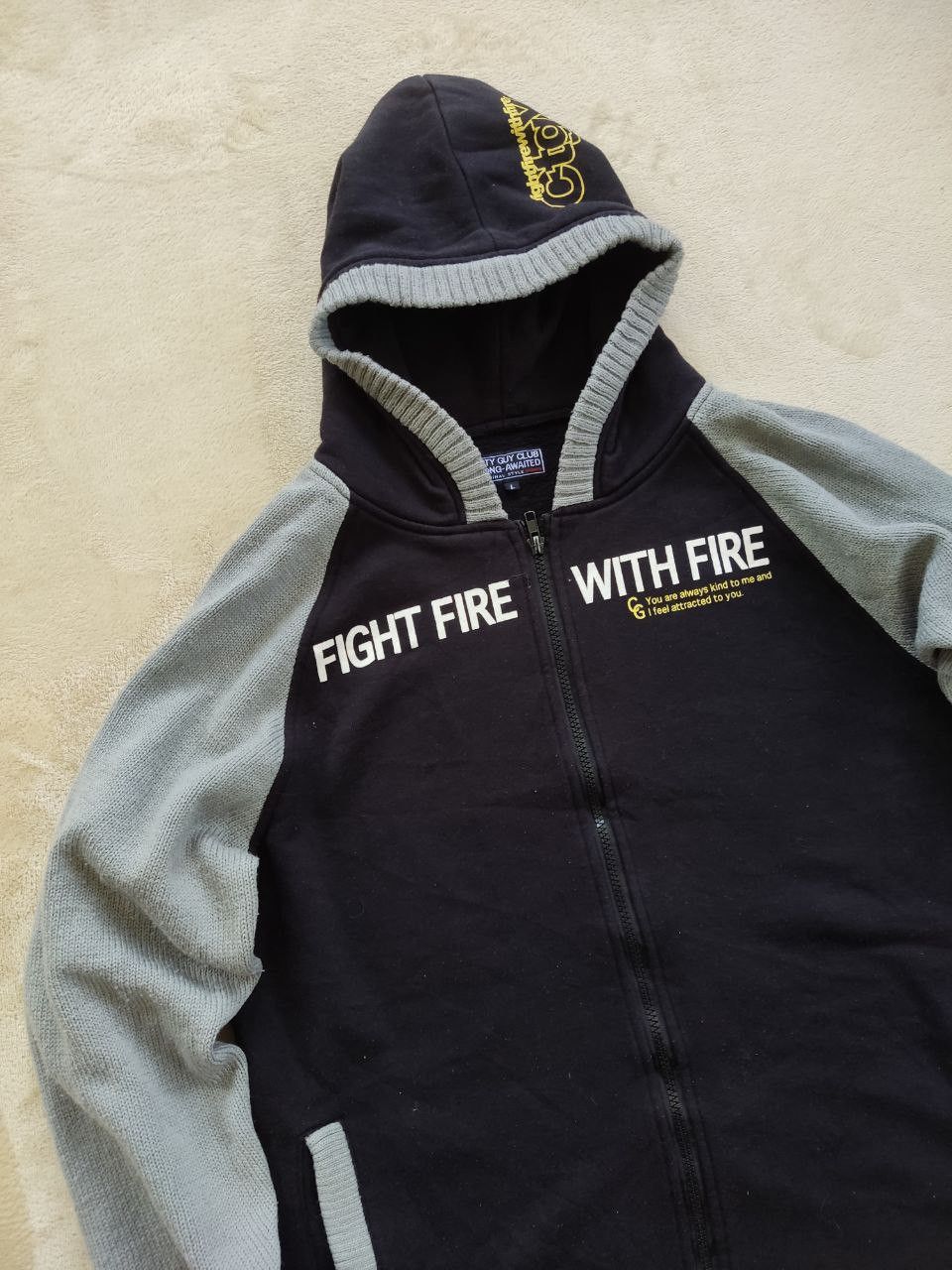 Archival Clothing - CTGY Fight Fire With Fire Varsity Knitted Zipper Hoodie - 4