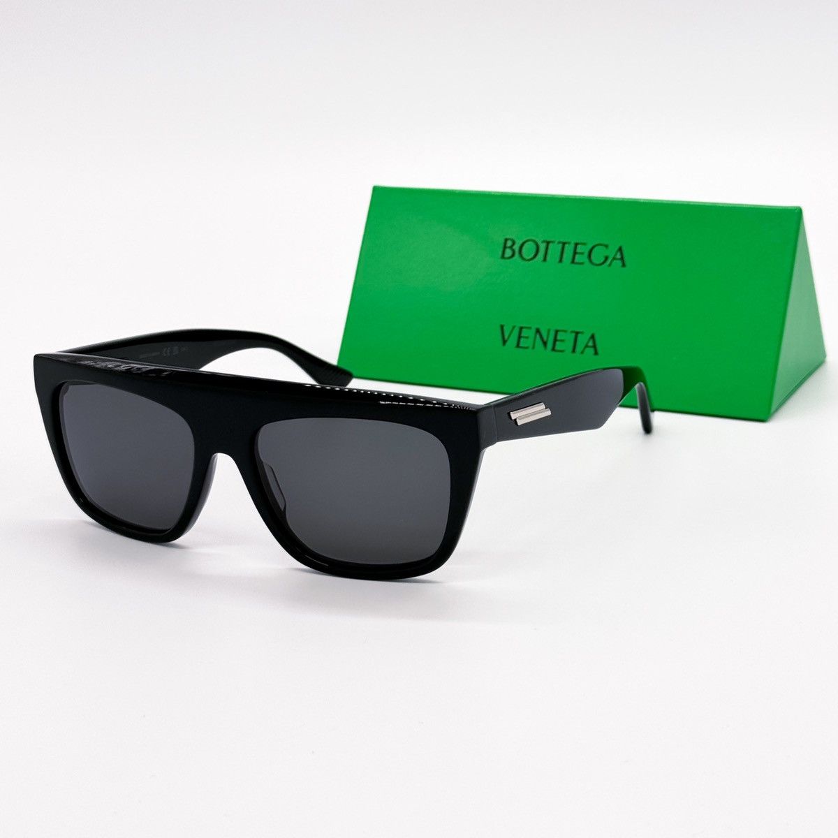 NEW BOTTEGA VENETA BV1060S 001 BLACK GREY UNISEX SUNGLASSES - 2