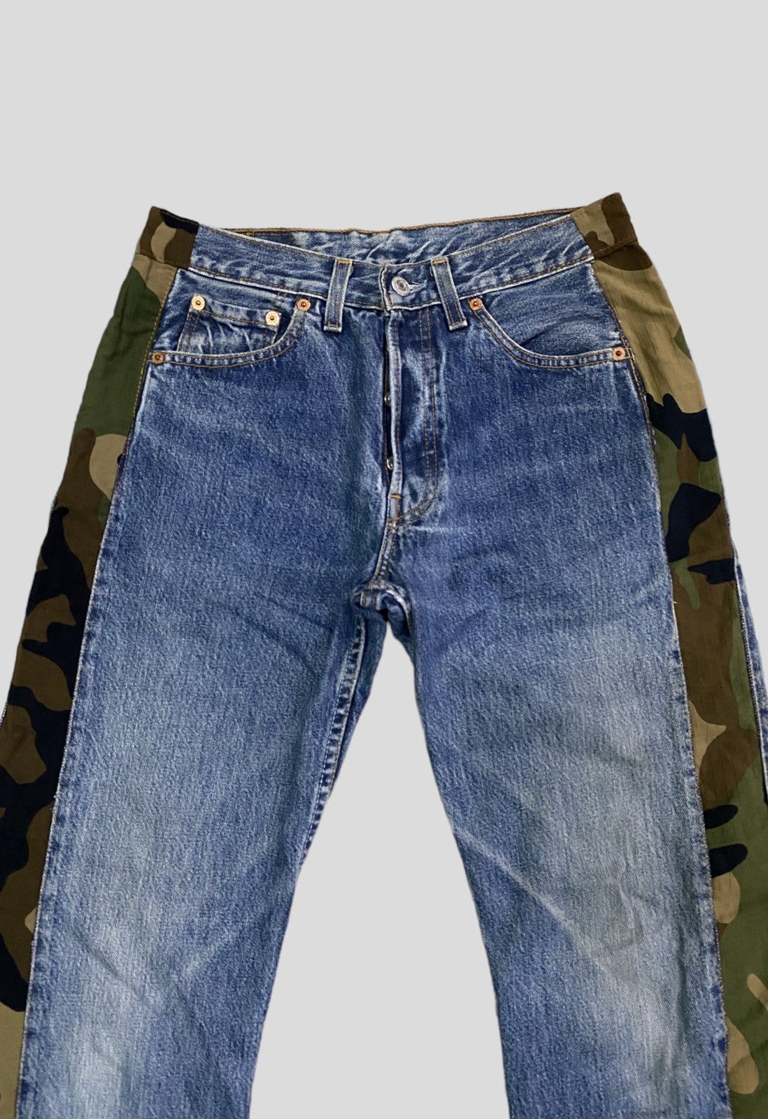 Vintage LEVIS 501 Custom Camo Reconstructed Hybrid Denim - 3