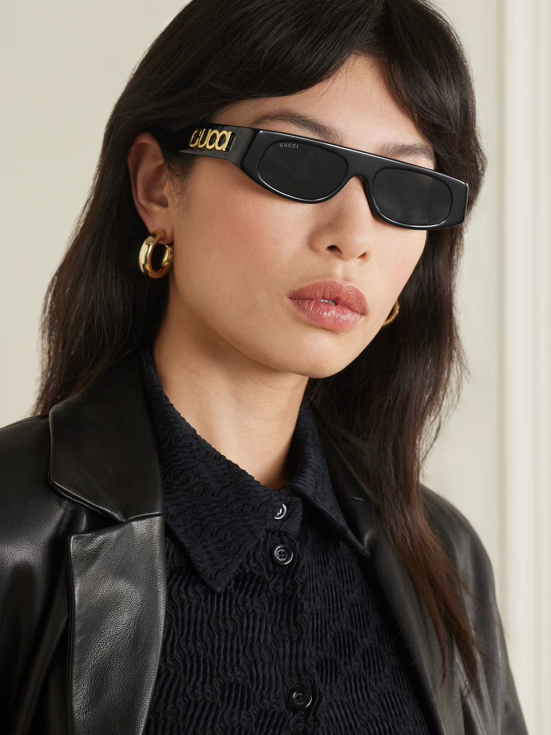 NEW GUCCI GG1771S 001 GEOMETRIC BLACK GREY WOMEN SUNGLASSES - 1