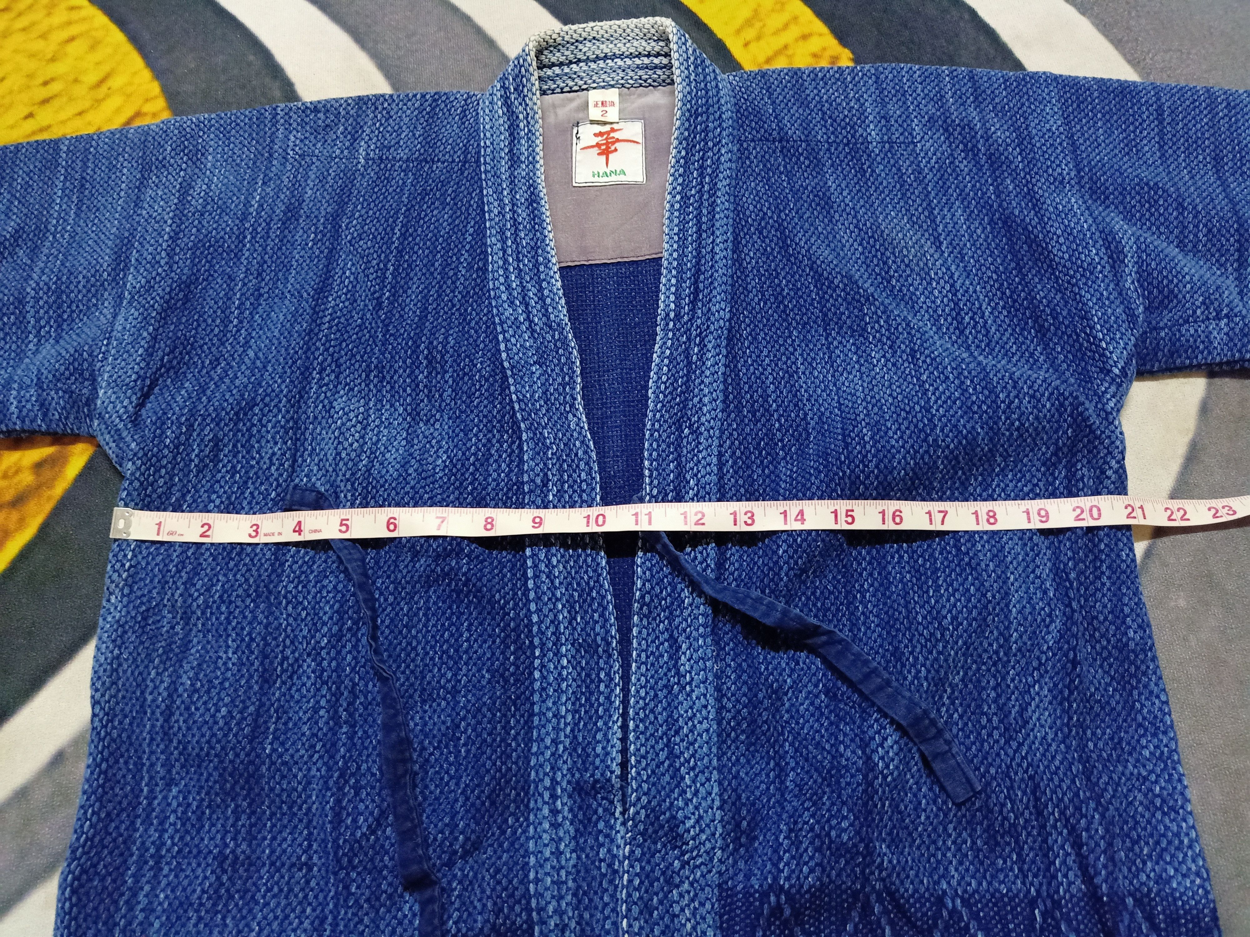 Cardigan - Kimono Indigo Hana Boro Jacket - 9