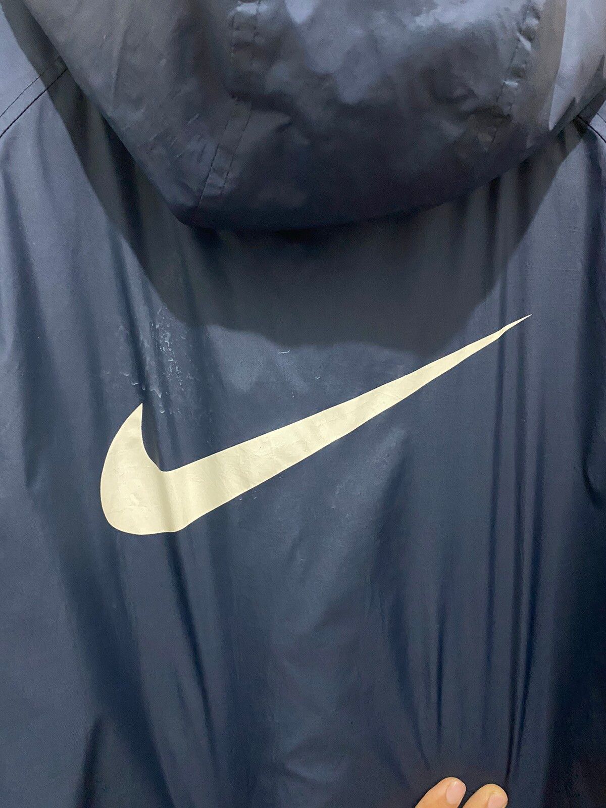 Vintage 90s Nike Big Logo Inner Fleece Long Coat - 7